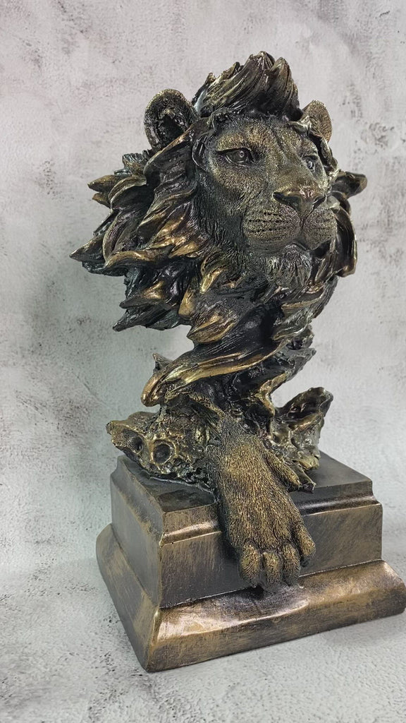 The Fire Lion Sculpture in Black and Gold