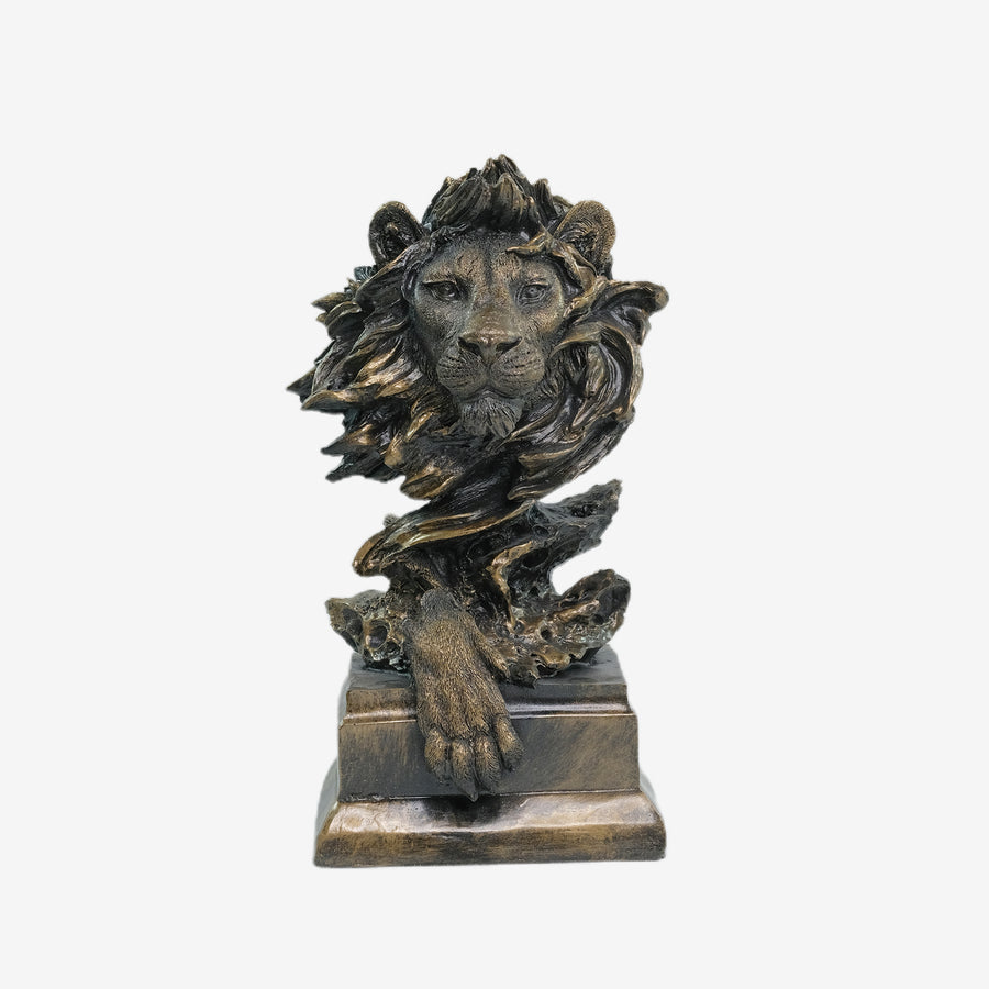 The Fire Lion Sculpture in Black and Gold