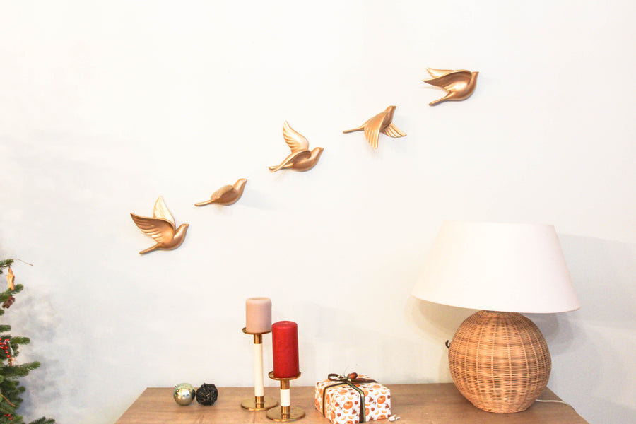 Sparrows Wall Decor in Gold