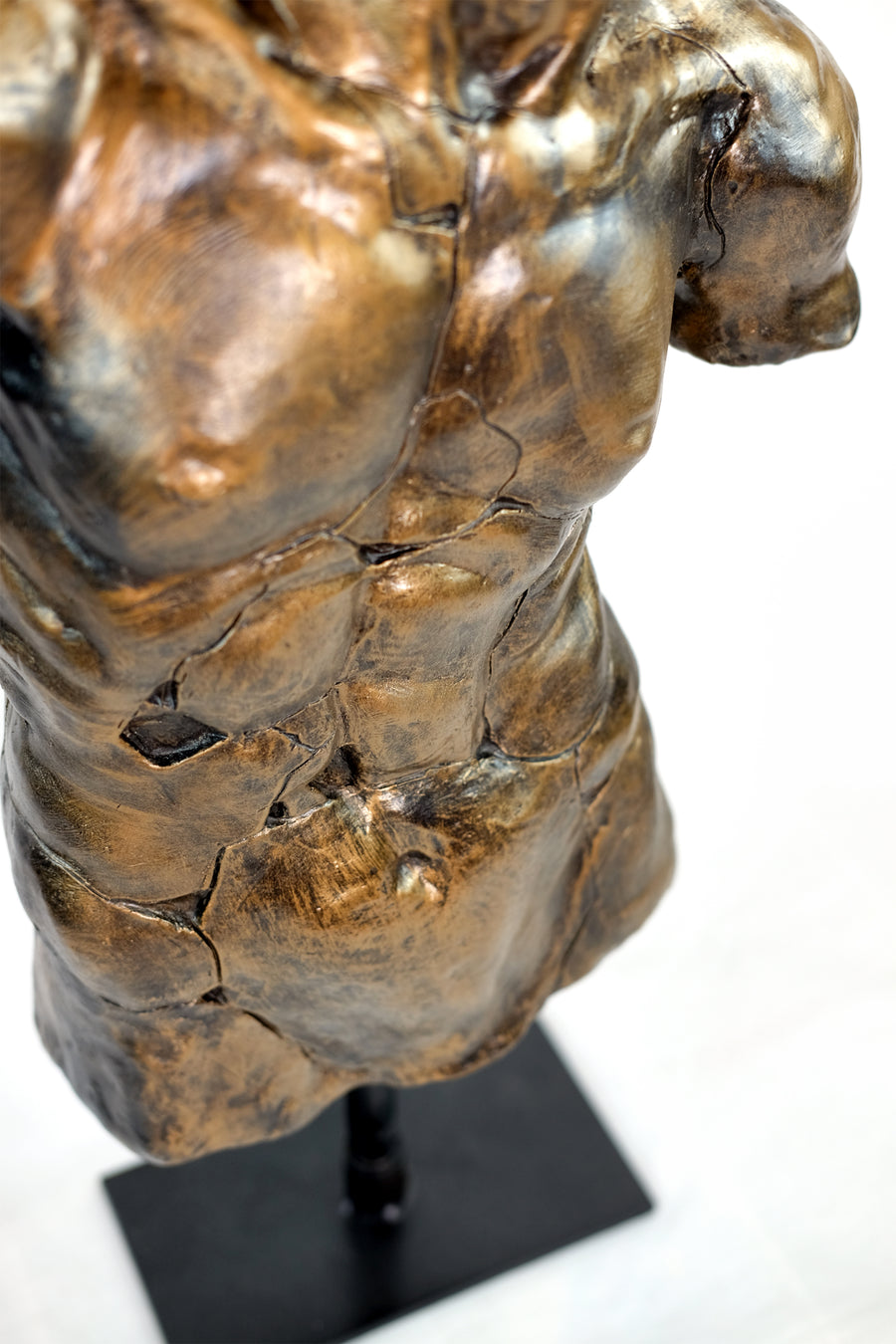 sculpture Torso of an athlete Apollo in Black and Gold
