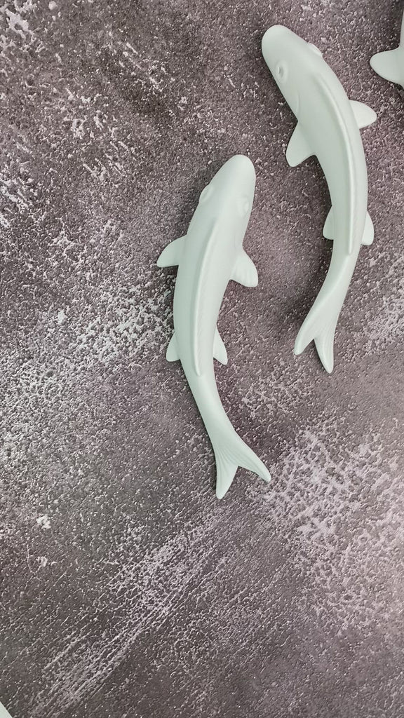 Smooth Fish set Wall Decor in White