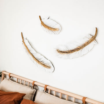 Light Feather Wall Decor in White & Gold (+more colors)