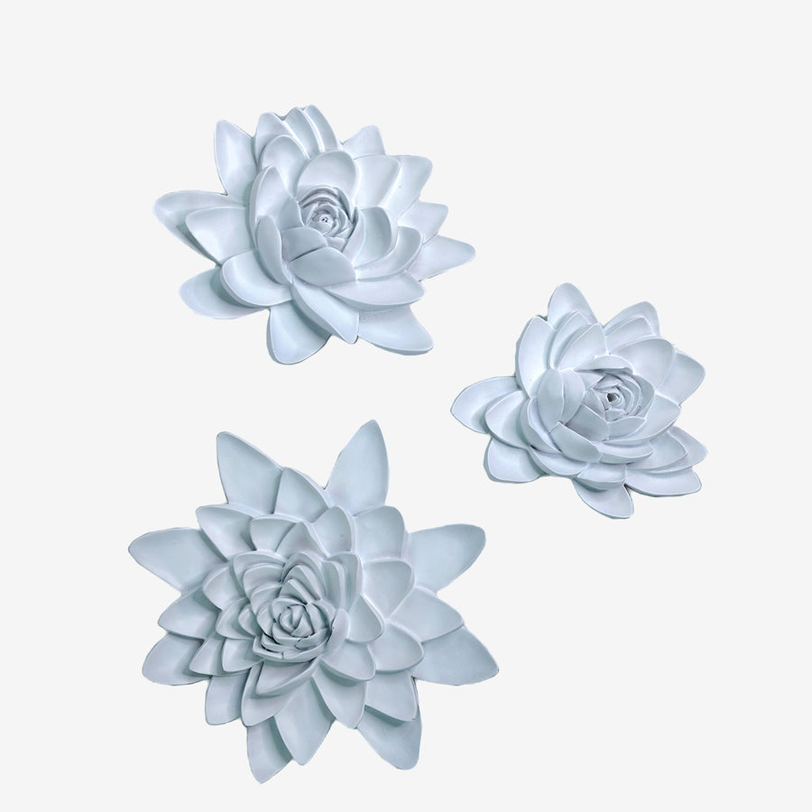Lotos Flowers Wall Decor in White