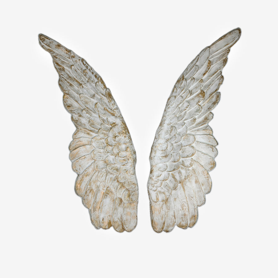 wall decor angel wings in White and Gold