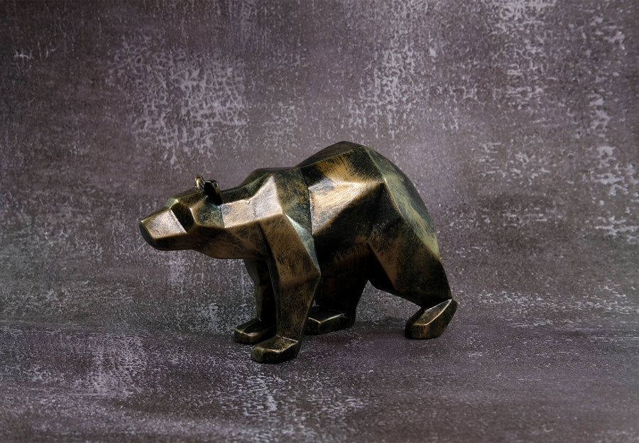 Californian Bear figurine Black and Gold