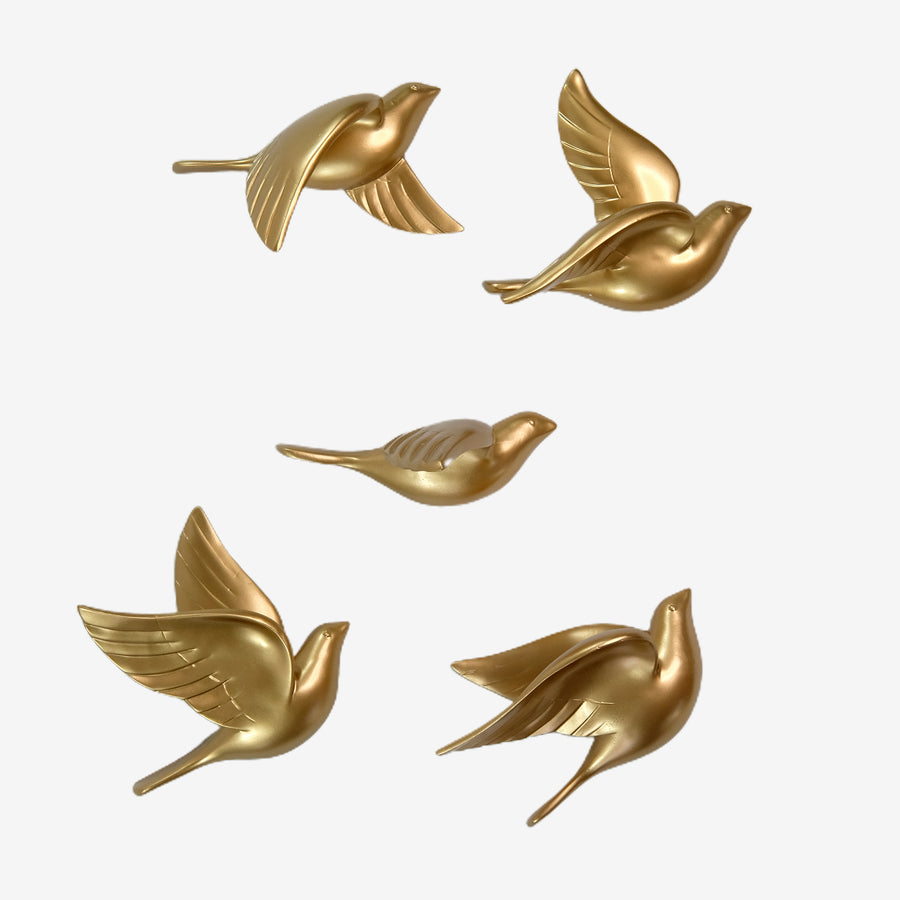 Sparrows Wall Decor in Gold