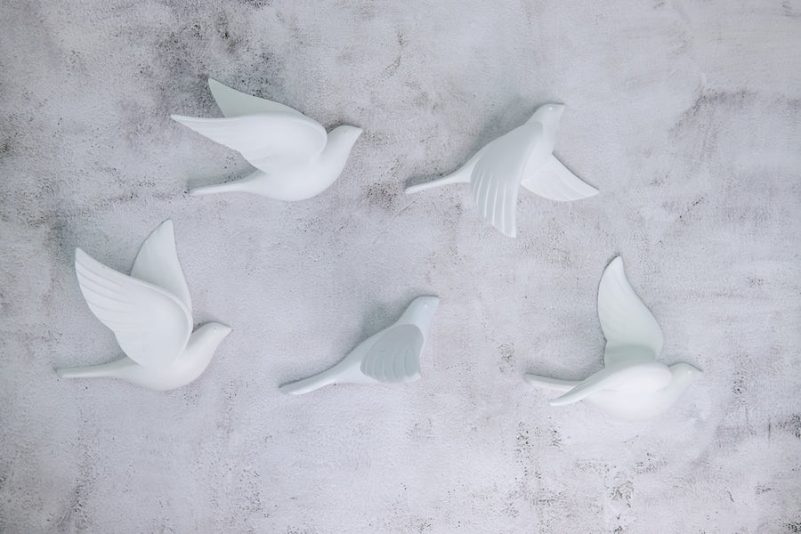 Sparrows Wall Decor in White