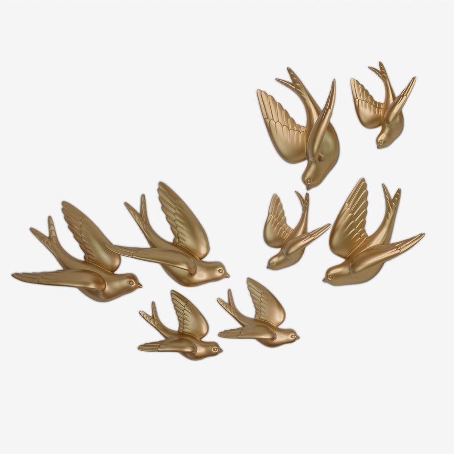 Swallows Wall Decor in Gold