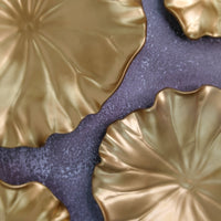 Lotus Leaves Wall Decor set in Gold