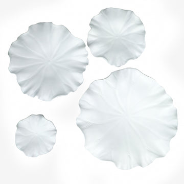 Lotus Leaves Wall Decor set in White
