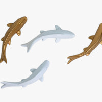 Smooth Fish set Wall Decor in white and Gold