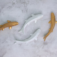 Smooth Fish set Wall Decor in white and Gold
