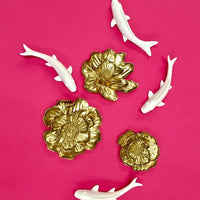 Smooth Fish set Wall Decor in White