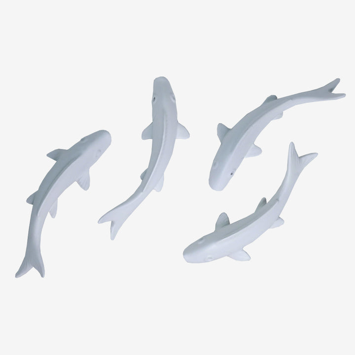 Smooth Fish set Wall Decor in White