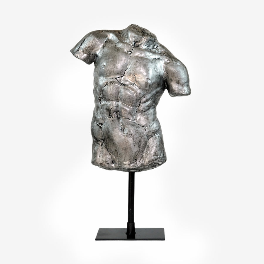 sculpture Torso of an athlete Apollo in Silver