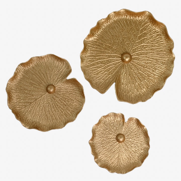 Water Lily Wall Decor in Gold 