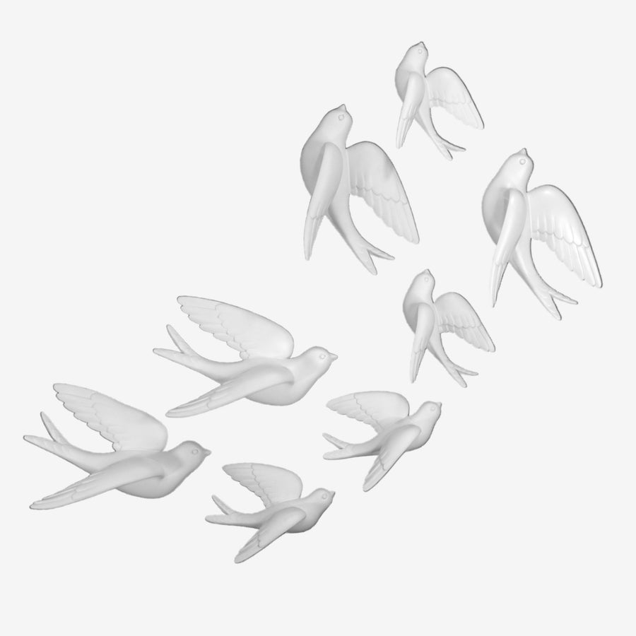 Swallows Wall Decor in White